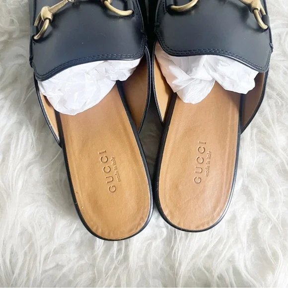 Gucci Princetown Horsebit Leather Slipper Mule Black Size 39 - Picture 4 of 11